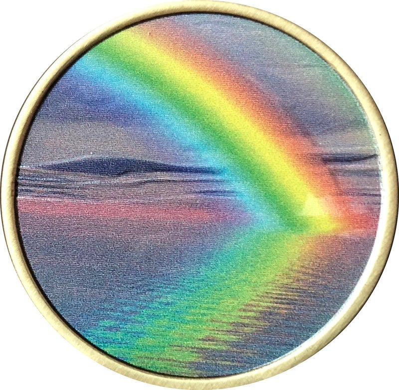 RecoveryChip Serenity Peace Within The Storm Color Rainbow Bronze Medallion Chip - Image 1